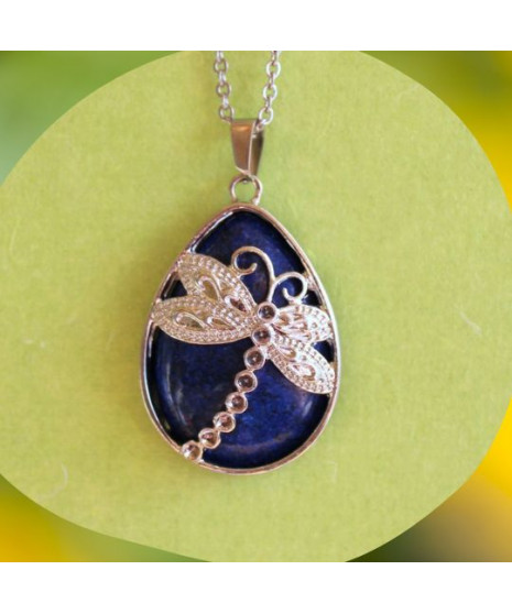 Pendentif Libellule en Lapis Lazuli