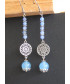 Boucles d'oreilles Mandala en Agate bleue