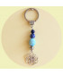 Porte-clefs Fleur de vie bleu