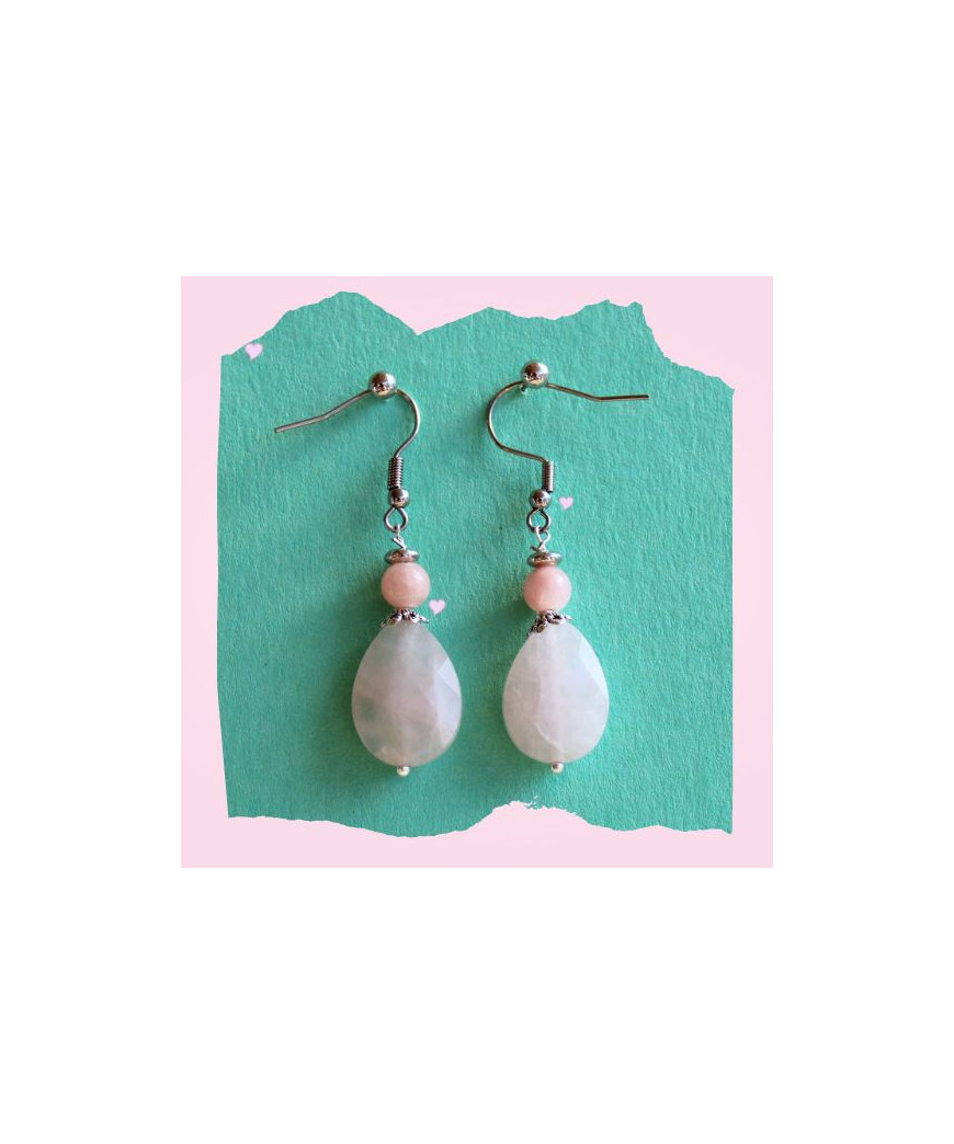 Boucles d'oreilles en Quartz rose