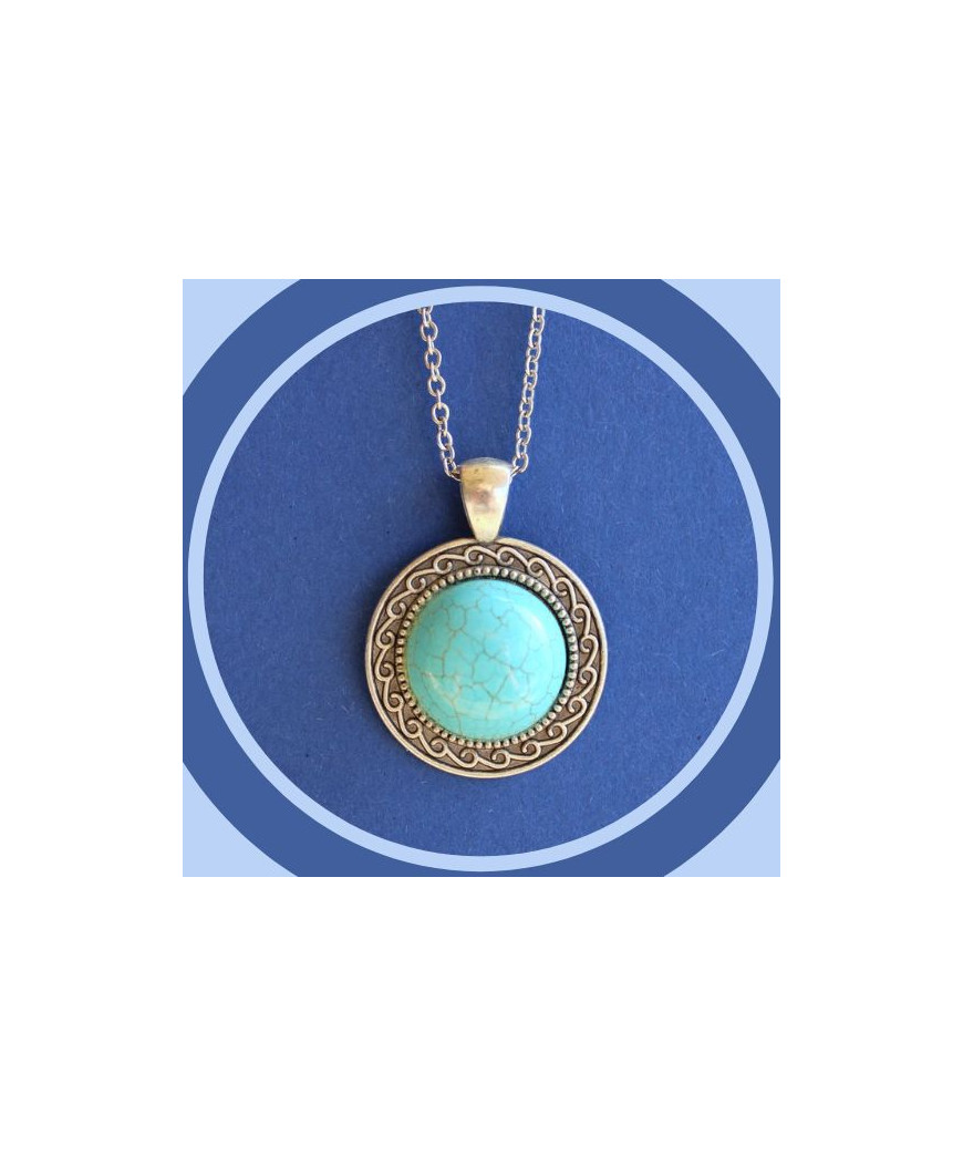 Pendentif cabochon en Turquoise