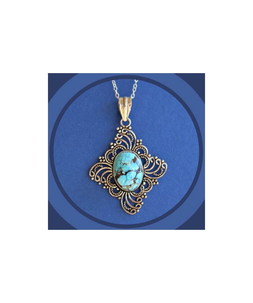 Pendentif cabochon en Turquoise