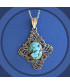 Pendentif cabochon en Turquoise