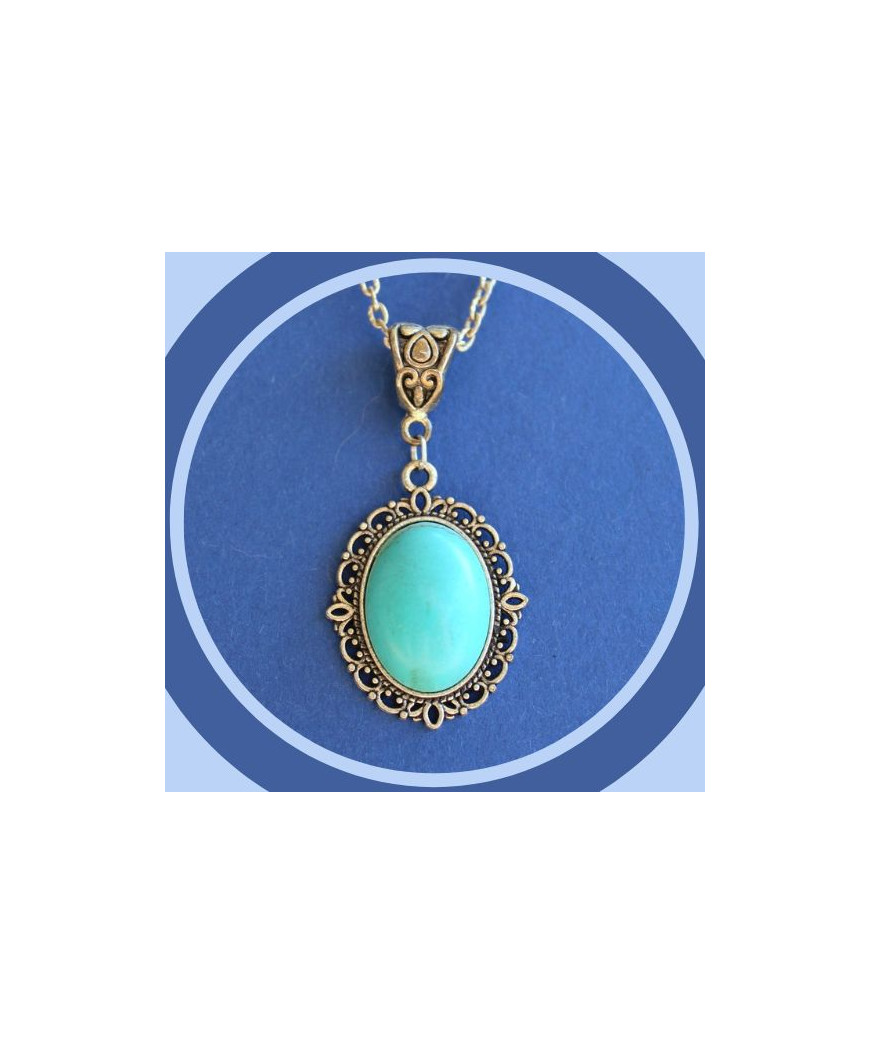 Pendentif cabochon en Turquoise