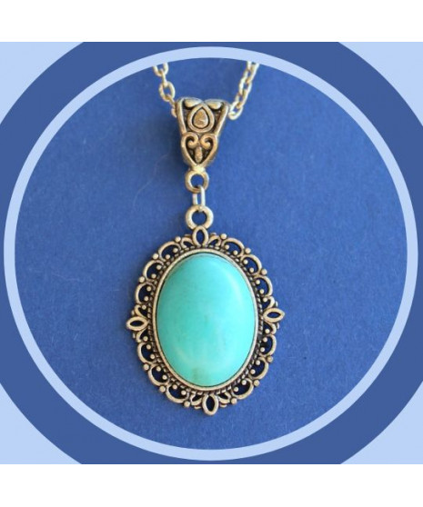 Pendentif cabochon en Turquoise