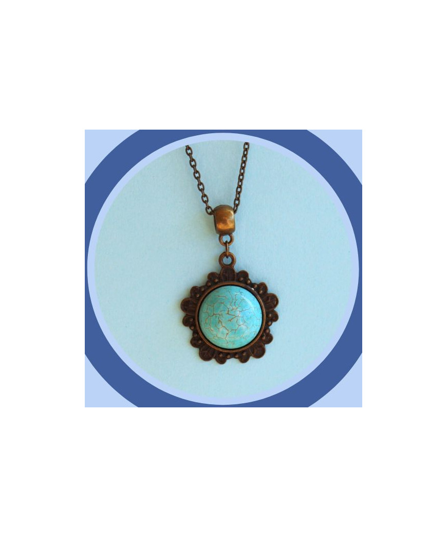 Pendentif cabochon en Turquoise