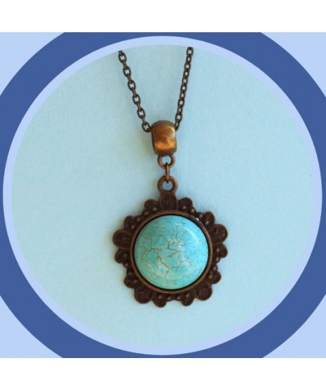 Pendentif cabochon en Turquoise