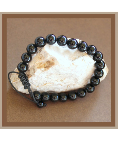 Bracelet coulissant en Agate noire