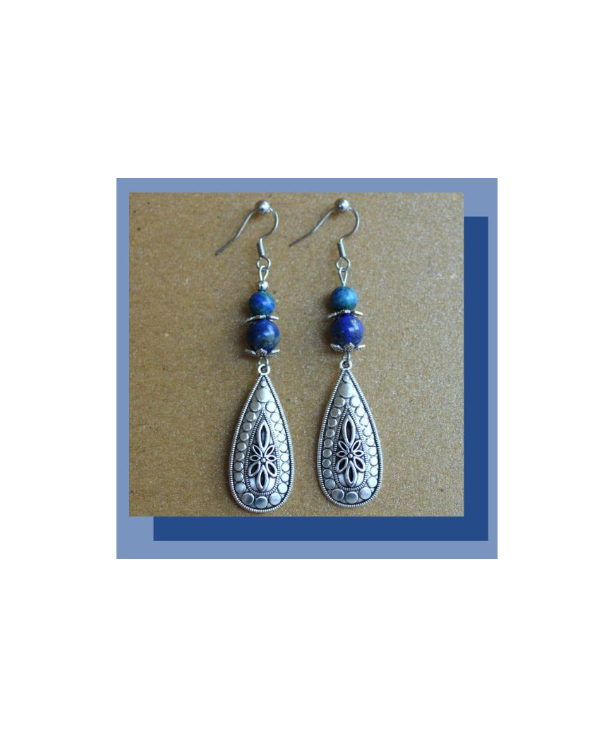 Boucles d'oreilles Azurite