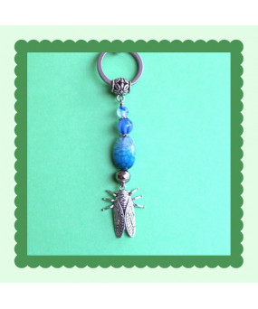 Porte-clefs Cigale en Agate...