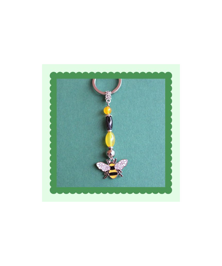 Porte-clefs Abeille en Agate
