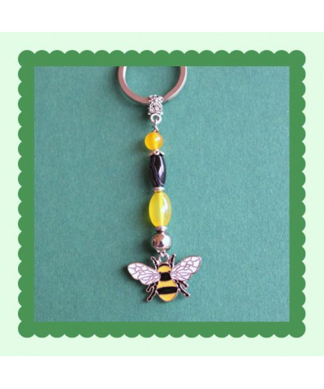 Porte-clefs Abeille en Agate