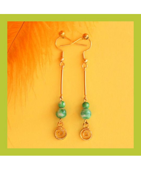 Boucles d'oreilles en Jaspe vert