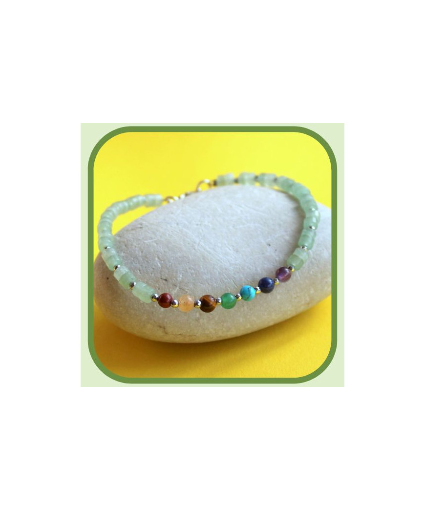 Bracelet aux couleurs des 7 chakras, Aventurine