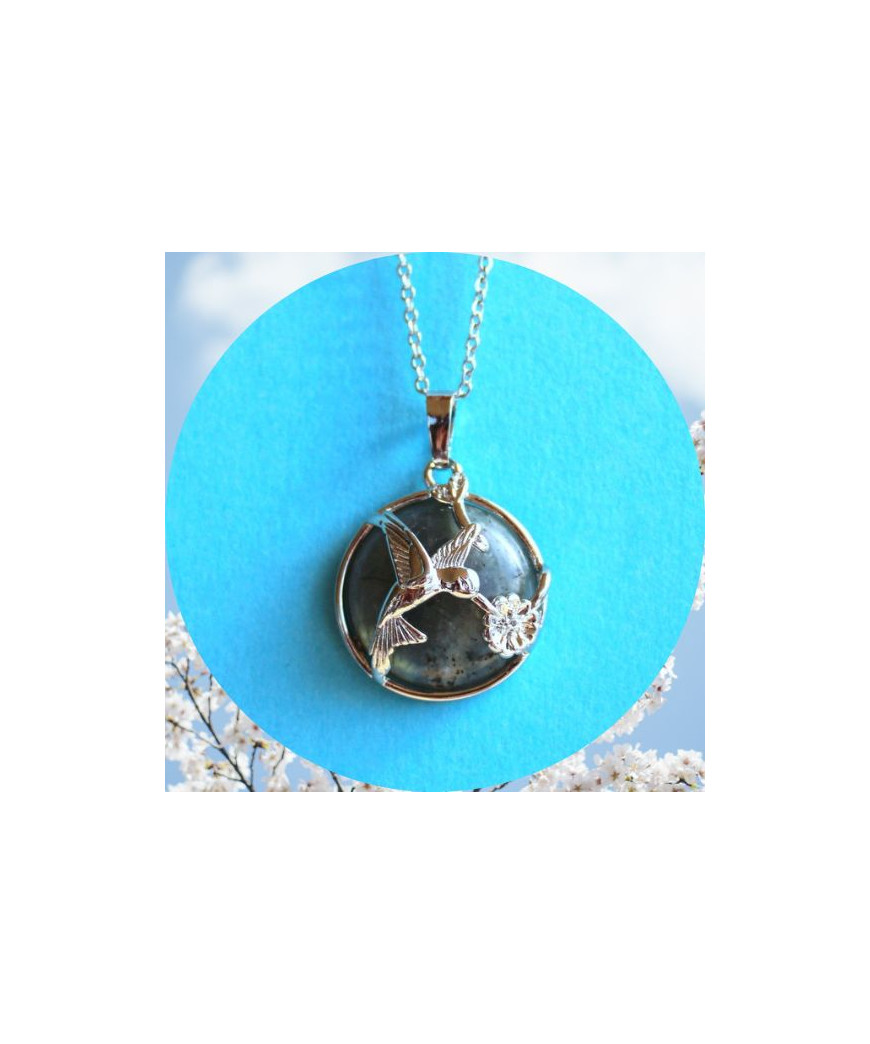 Pendentif Colibri en Labradorite