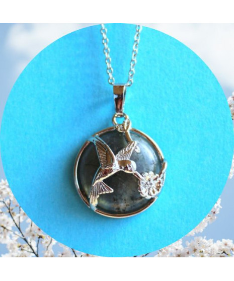 Pendentif Colibri en Labradorite