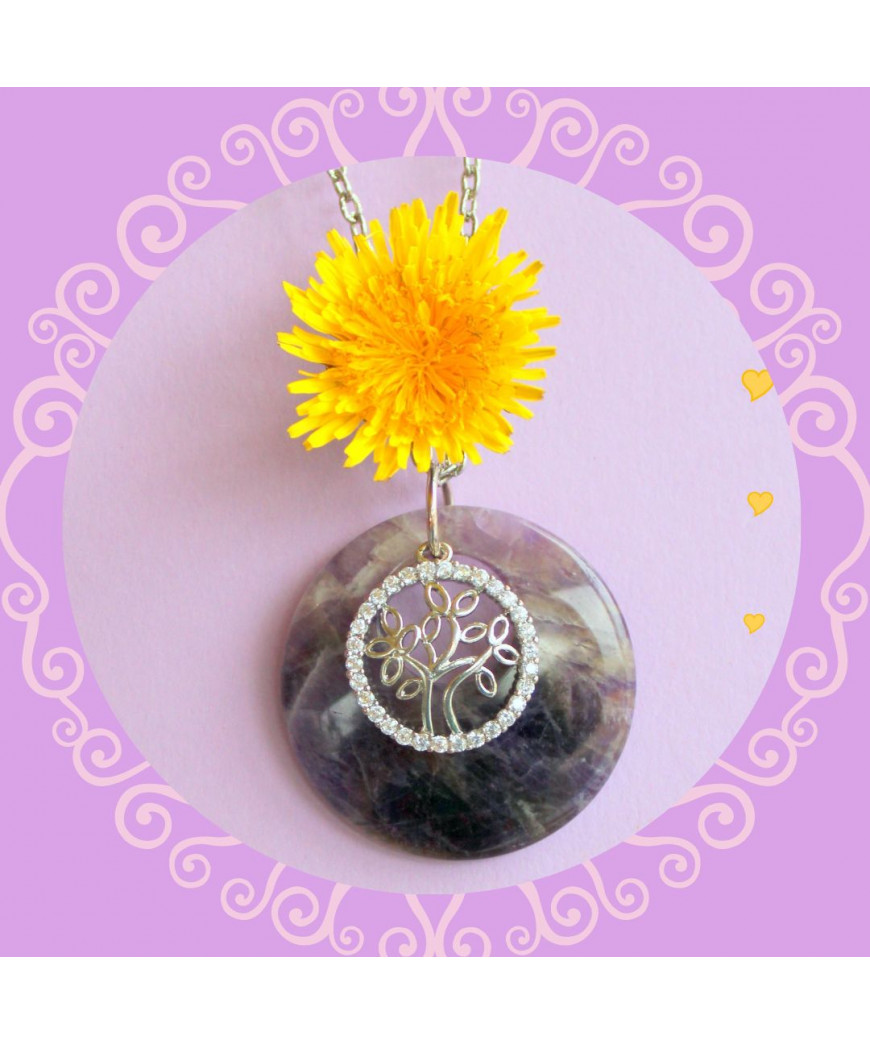 Pendentif Arbre de vie en Améthyste
