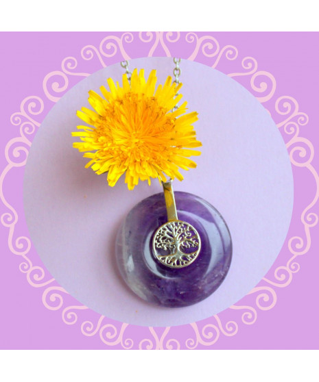 Pendentif Arbre de vie en Améthyste