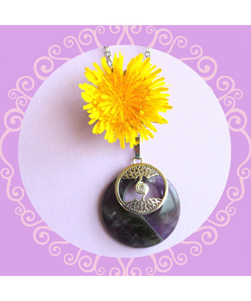 Pendentif Arbre de vie en Améthyste