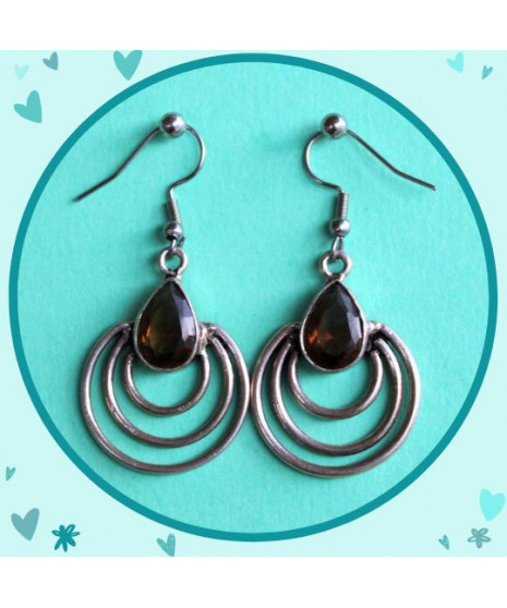 Boucles d'oreilles en Quartz fumé