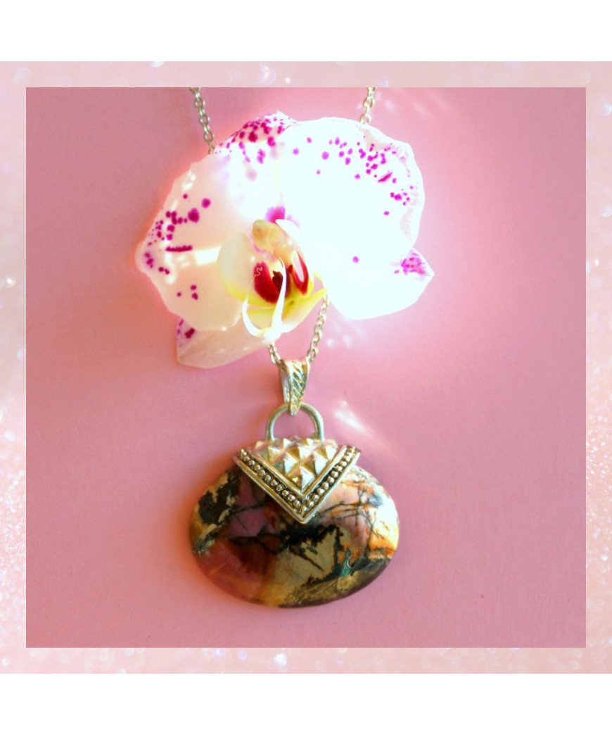 Pendentif en Rhodonite