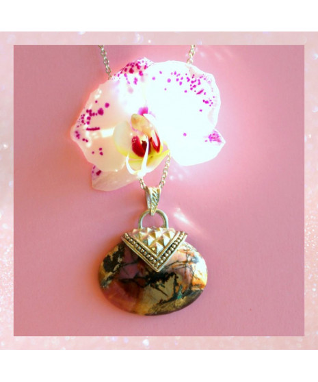 Pendentif en Rhodonite