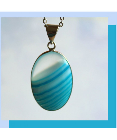 Pendentif Agate bleue