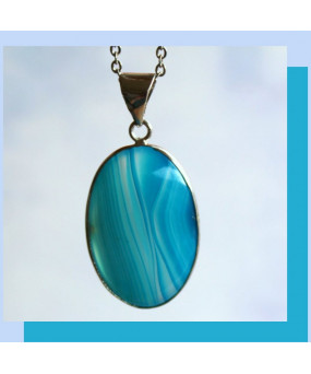 Pendentif Agate bleue