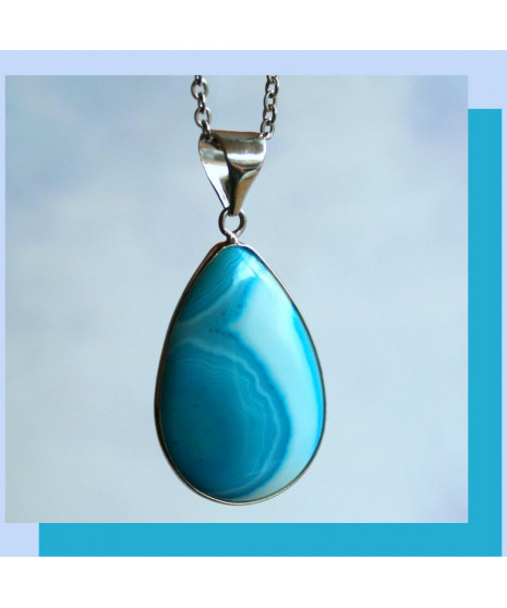 Pendentif Agate bleue