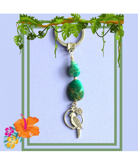 Porte-clefs Perroquet en Hémimorphite