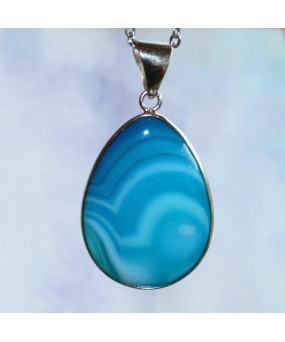 Pendentif Agate bleue