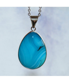 Pendentif Agate bleue