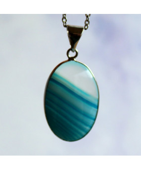 Pendentif Agate bleue