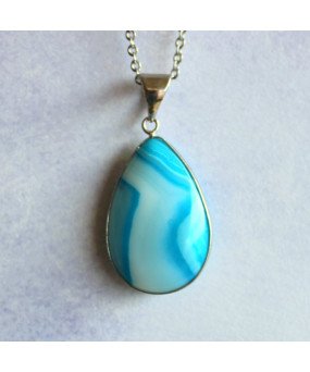 Pendentif Agate bleue