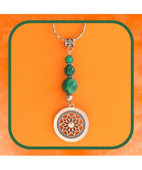 Porte-clefs Rosace en Malachite