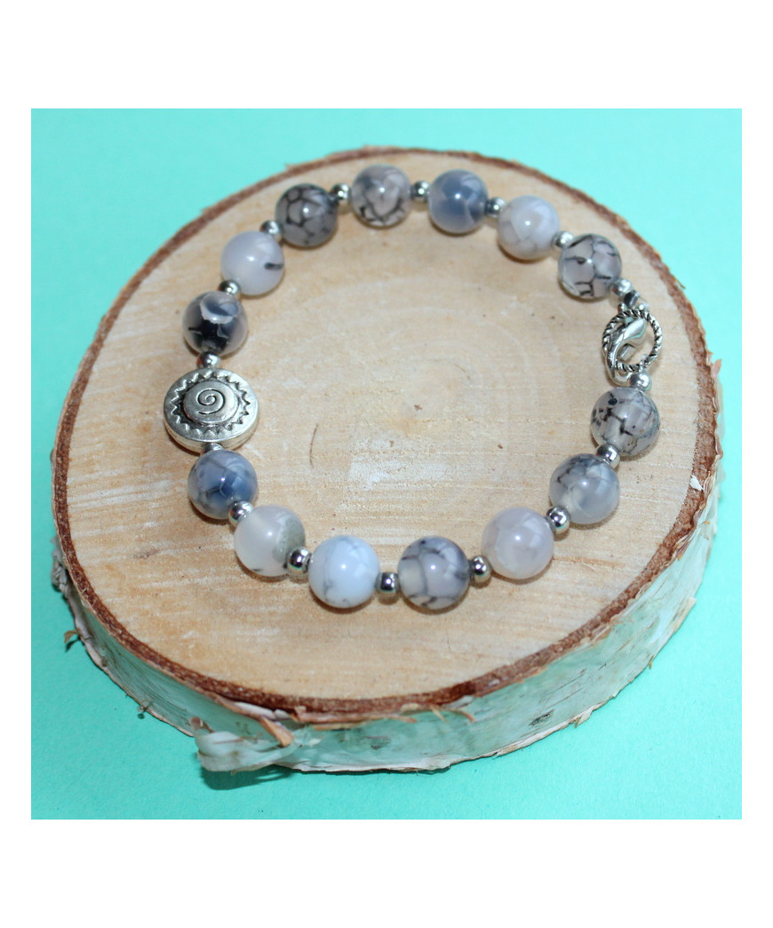 Bracelet Spirale en Agate grise