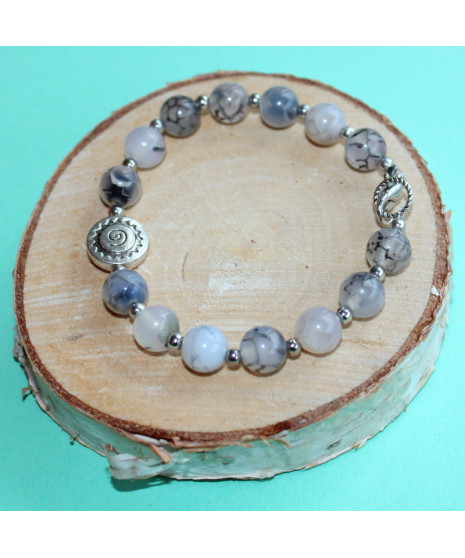 Bracelet Spirale en Agate grise