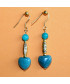 Boucles d'oreilles Cœurs en Amazonite