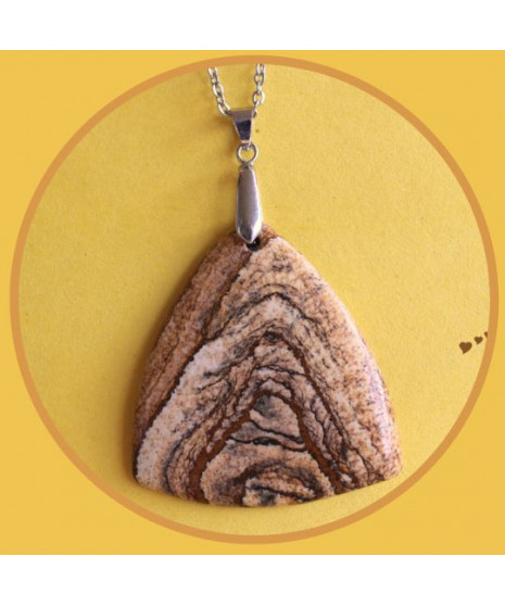 Pendentif triangle en Jaspe paysage