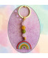 Porte-clefs Arc en ciel doré