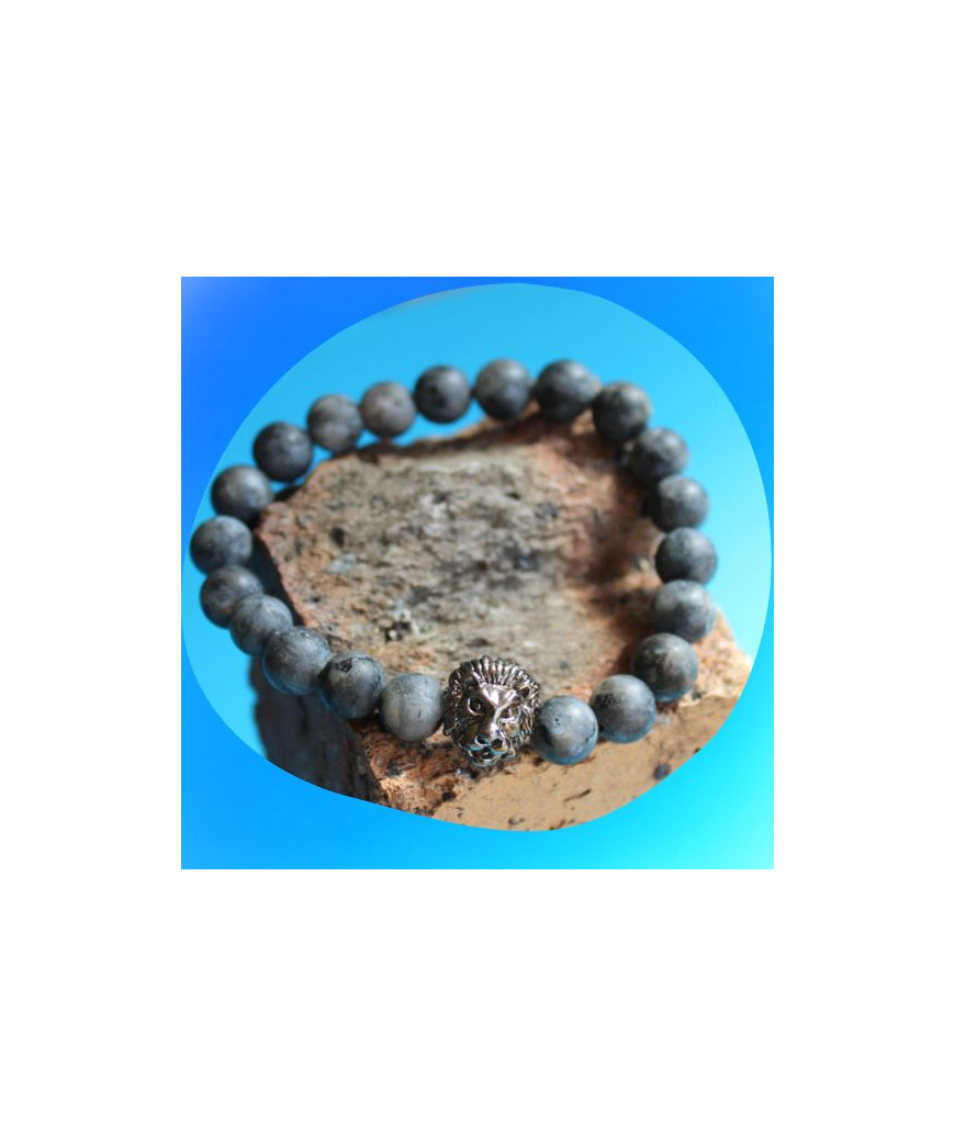 Bracelet Lion en Labradorite mate