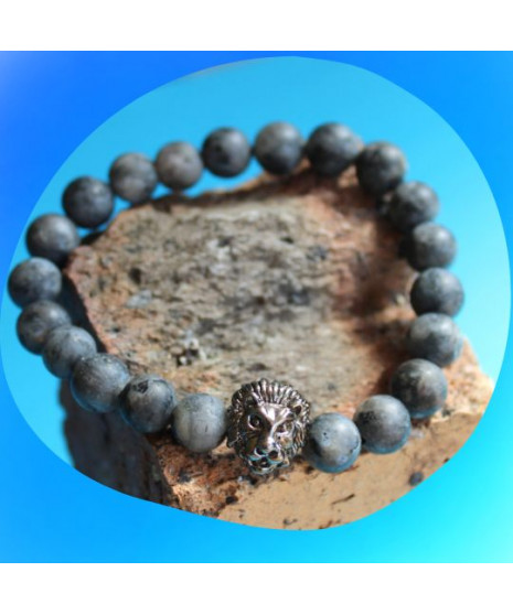 Bracelet Lion en Labradorite mate