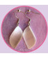 Boucles d'oreilles  en Agate Œil de chat blanche