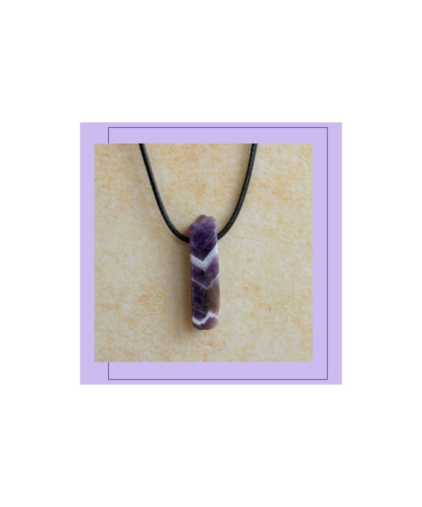 Pendentif semi-brut en Améthyste chevrons