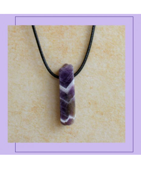 Pendentif semi-brut en Améthyste chevrons