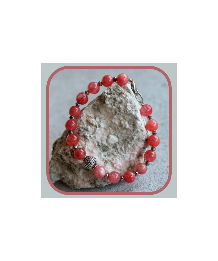 Bracelet en Agate rose