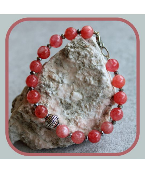 Bracelet en Agate rose