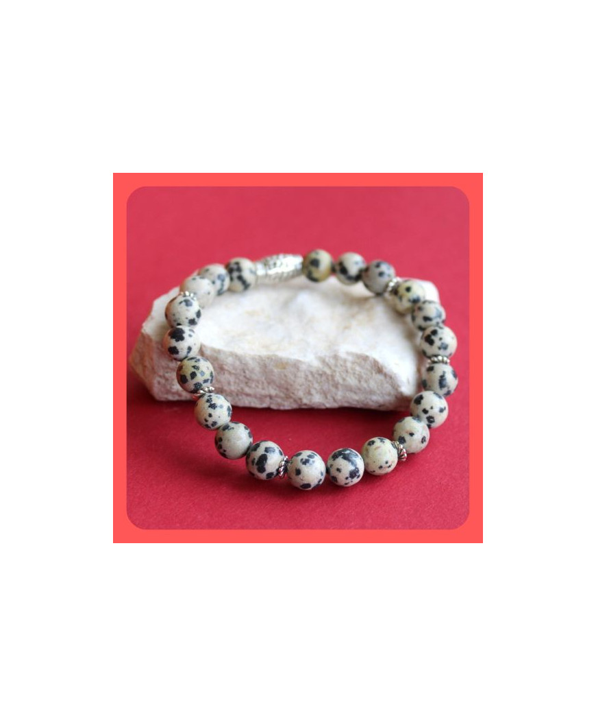 Bracelet en Jaspe dalmatien