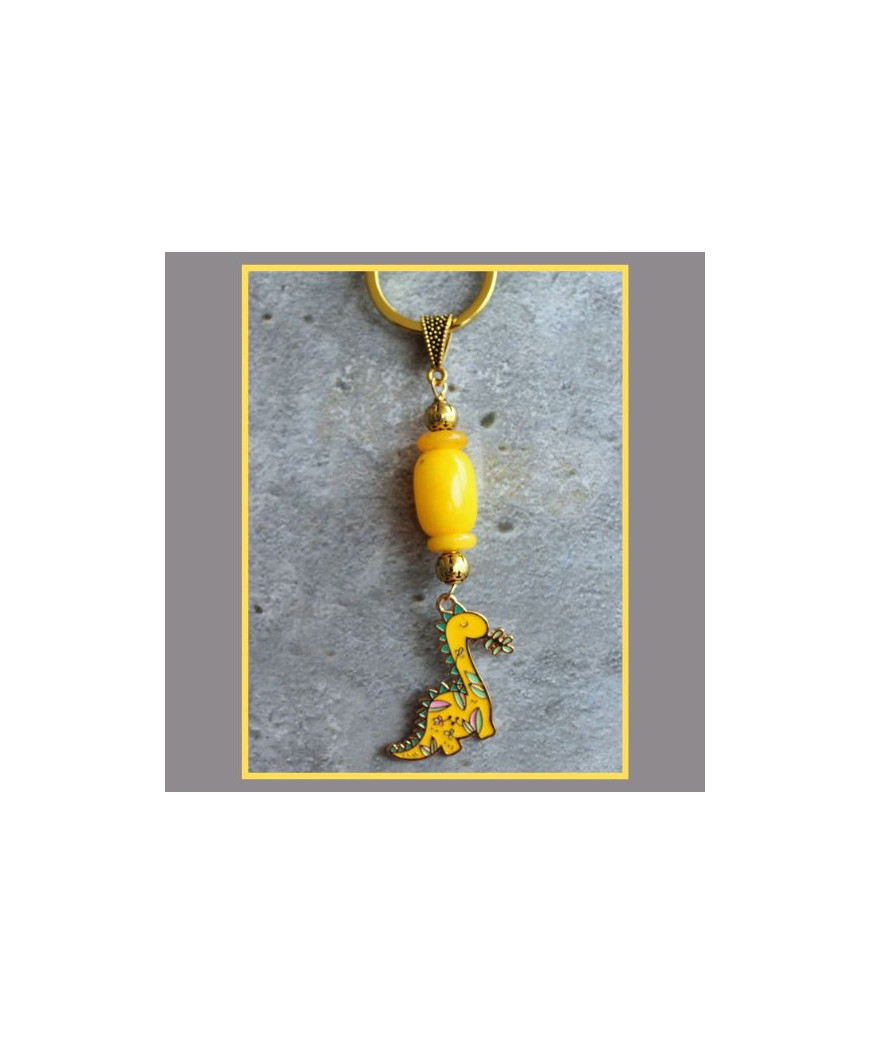 Porte-clefs Dragon en Jade jaune