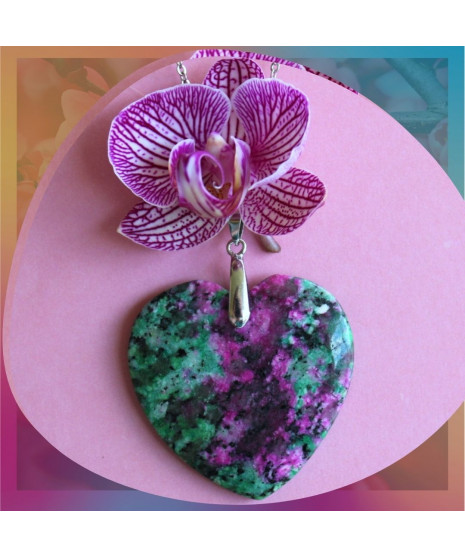 Pendentif Cœur en Fuchsite